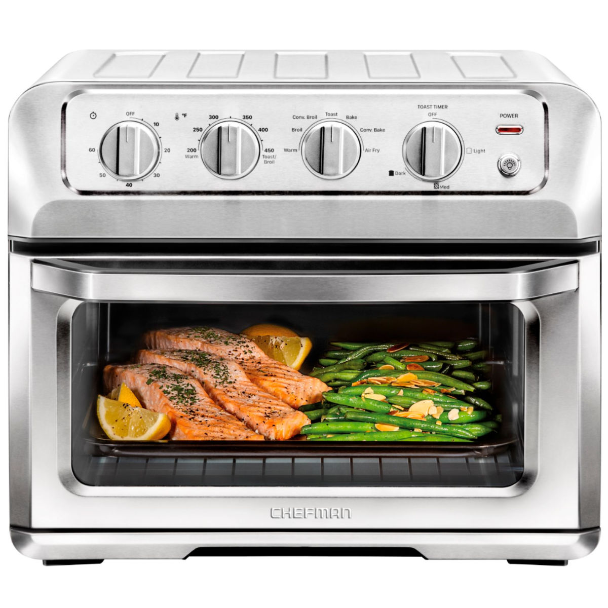 CHEFMAN RJ50-SS-M20 Toast-Air 6-Slice Convection Toaster Oven + Air Fryer