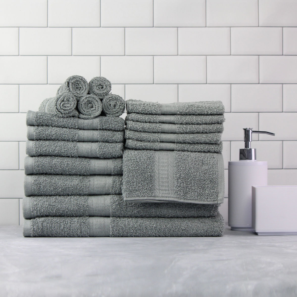 Mainstays Basic Bath Collection 18-Piece Towel Set