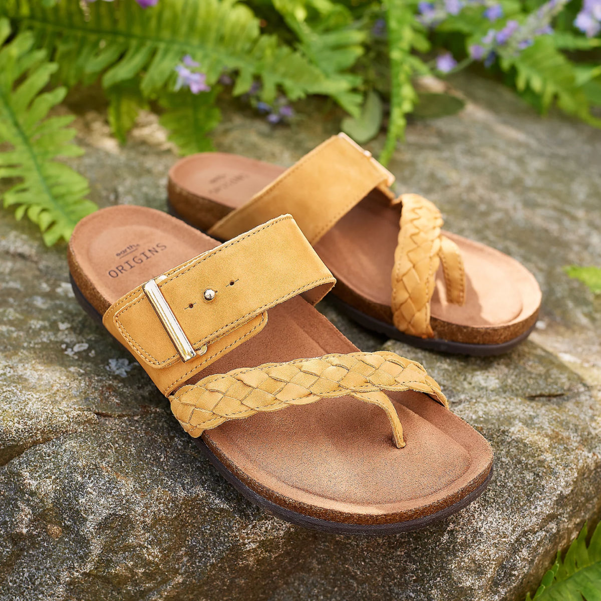 Earth Origins Onida Braided Leather Toe-Post Women's Sandals