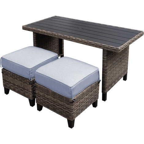Creative Courtyard Clearwater 2-Pc Wicker Cushion Chow Height Set