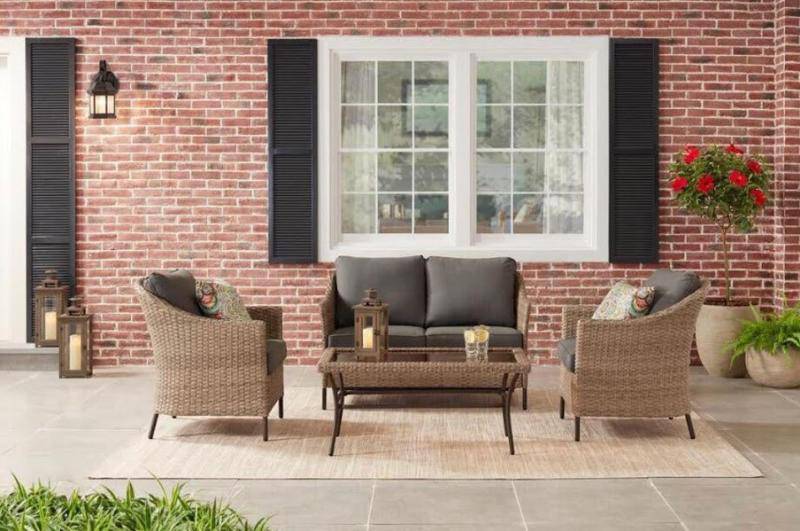 StyleWell Kendall Cove 4-Piece Steel Patio Conversation Outdoor Seating Set