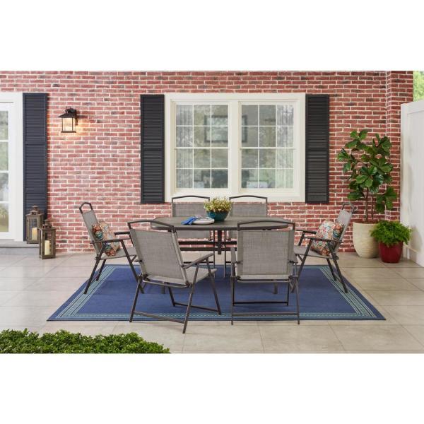 StyleWell Mix and Match 7-Piece Metal Sling Folding Outdoor Dining Set