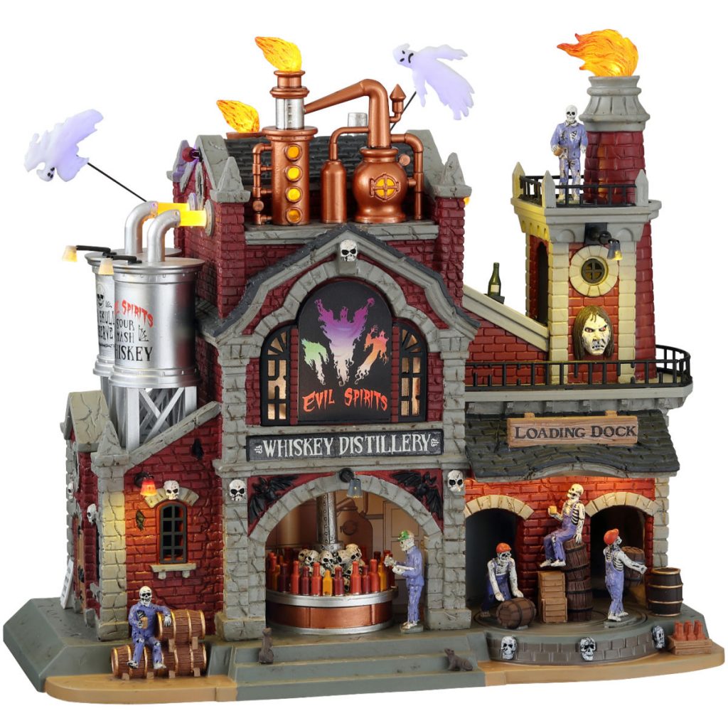 Lemax Spooky Town Evil Spirits Whiskey Distillery Frugal Buzz