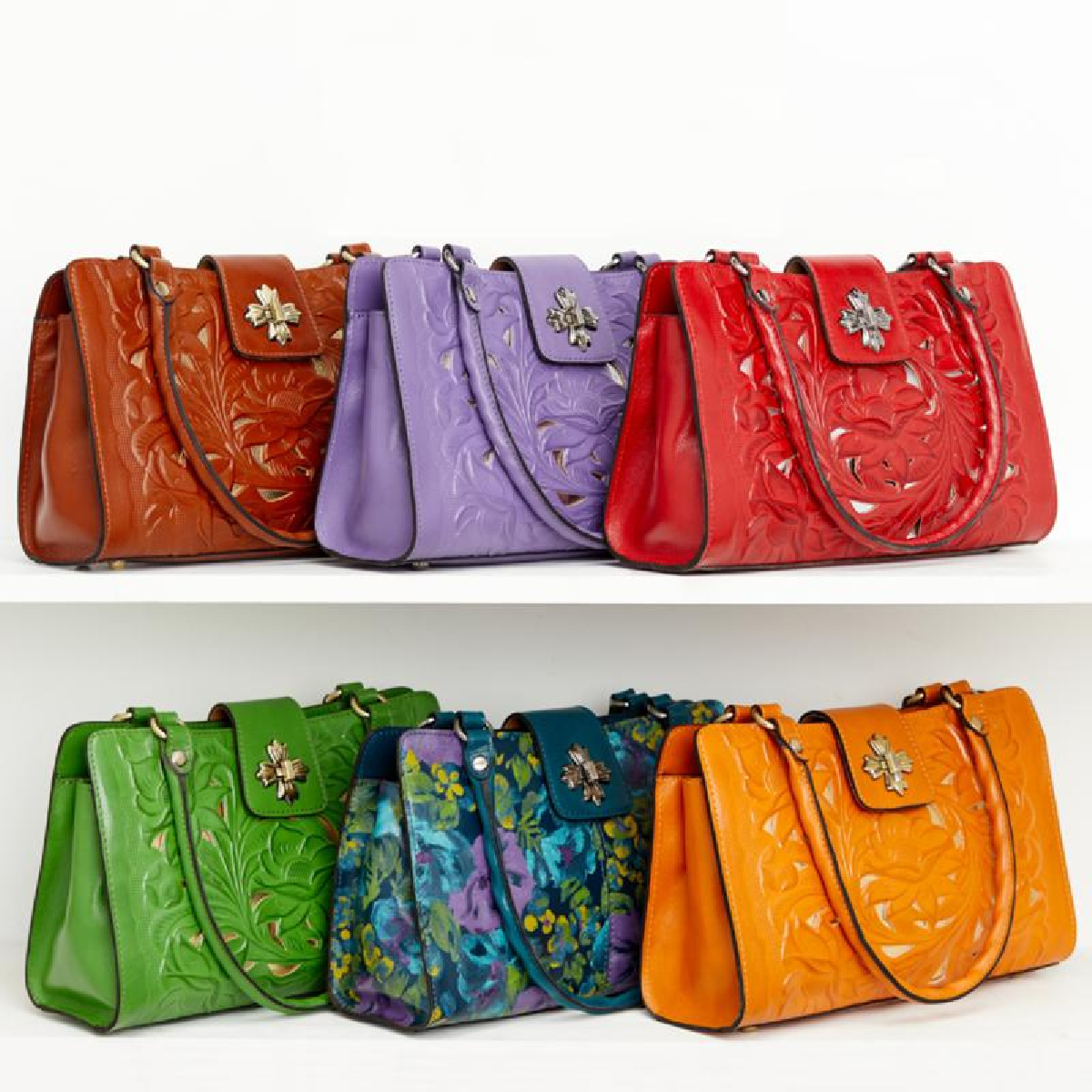 Patricia Nash Rosina Leather Satchel Handbag