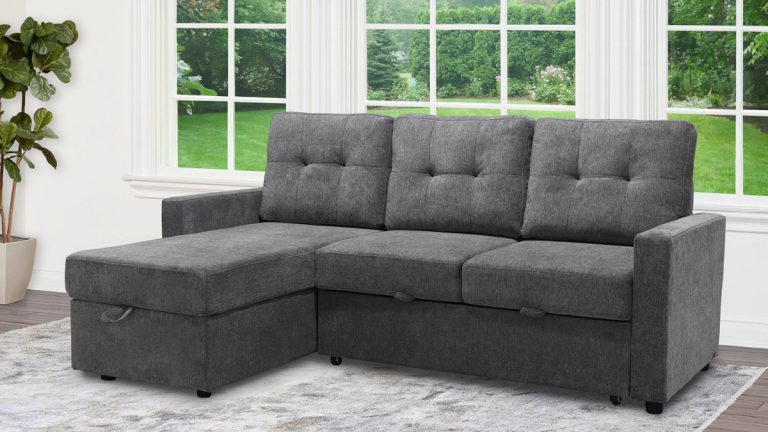 abbyson living kylie storage sofa bed reversible sectional