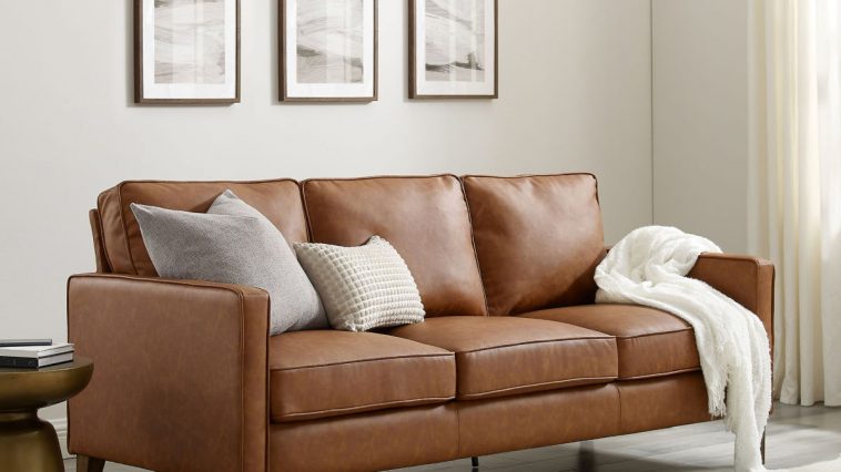 jianna faux leather sofa