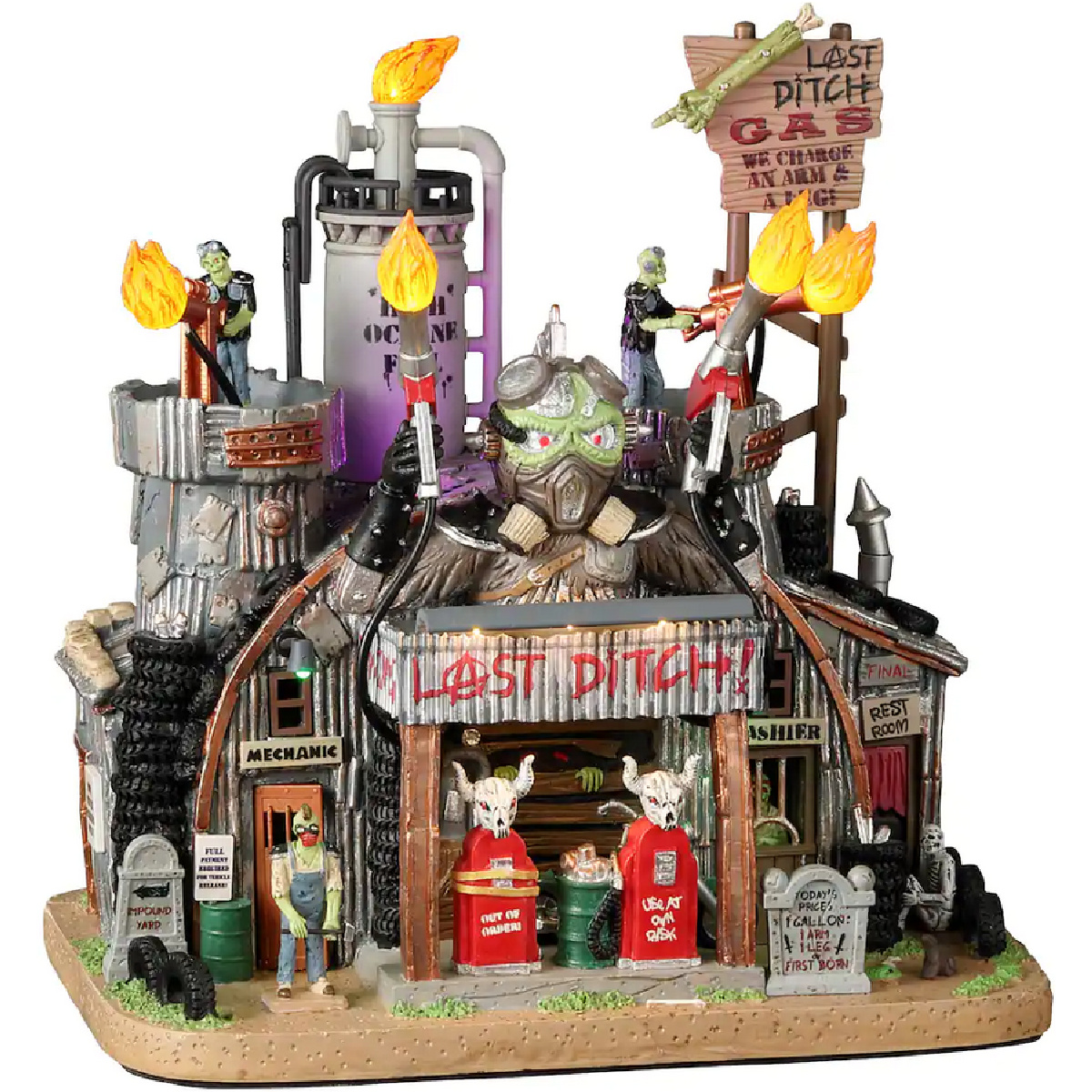 Lemax Spooky Town Last Ditch Gas & Salvage