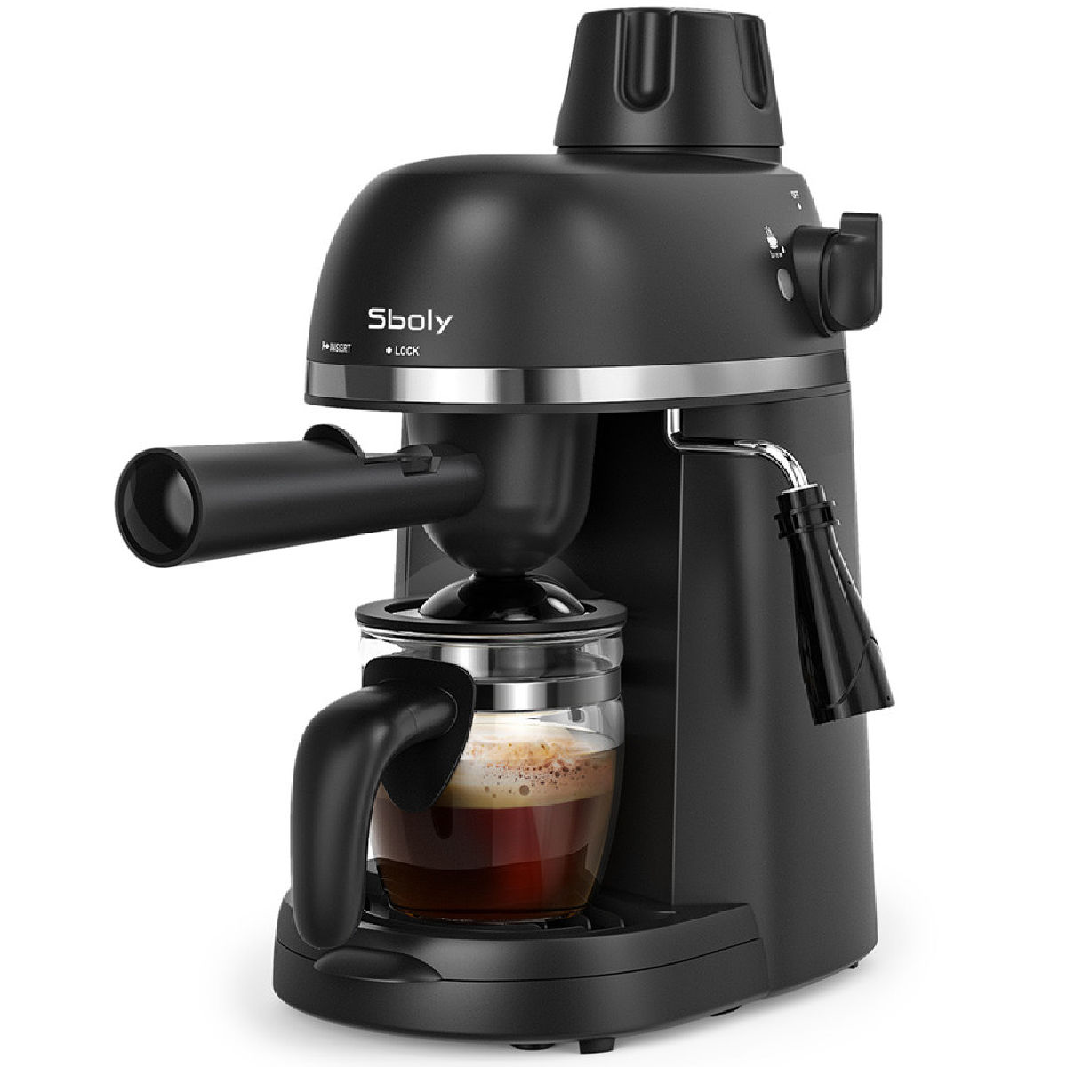 Sboly Coffee Maker Steam Espresso Machine WM-SY-5409EM-BK