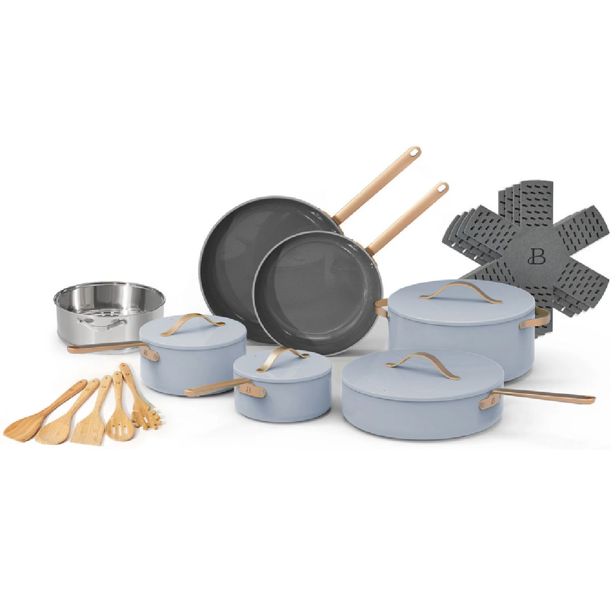 Beautiful by Drew Barrymore 20pc Ceramic Non-Stick Cookware Set