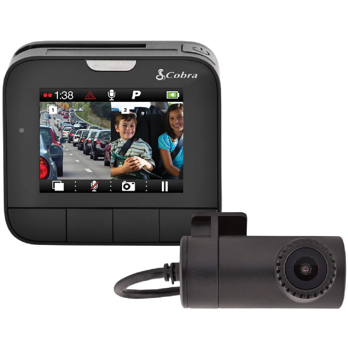 Cobra DASH 2216D Dual-View Dash Camera