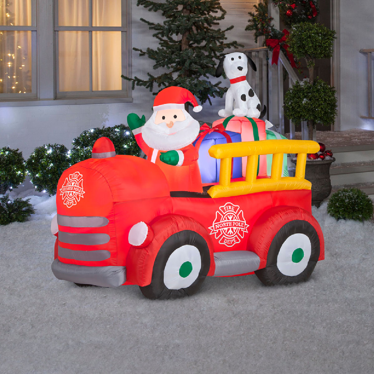 Gemmy Airblown SS86290G Santa Driving Fire Truck Inflatable Decoration