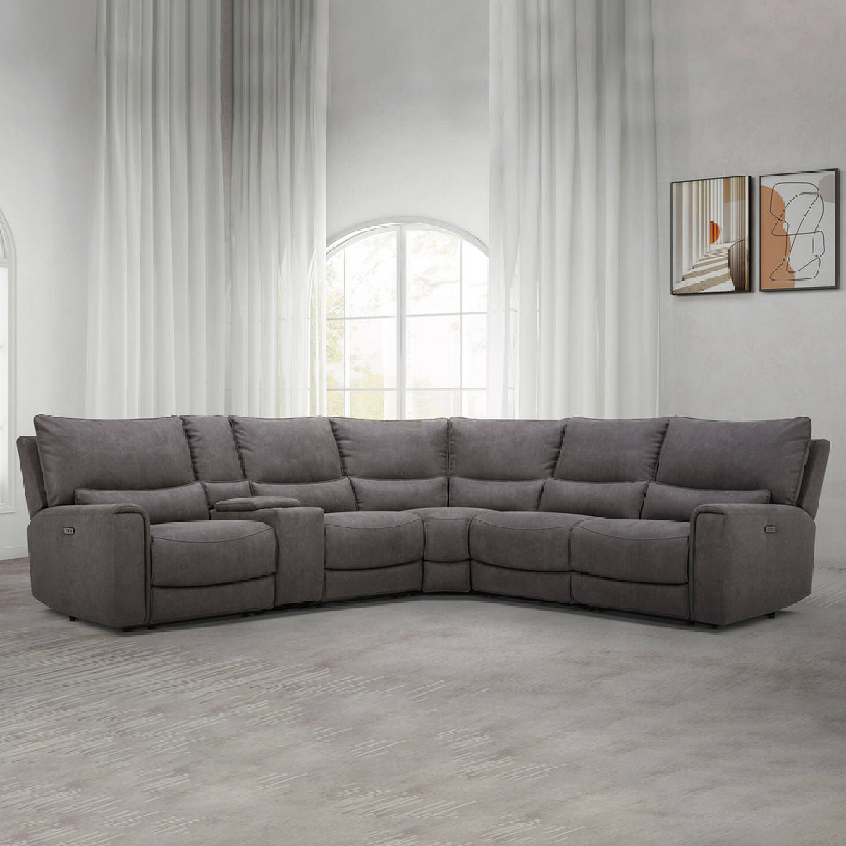 Gilman Creek Furniture Adelaide 6-Piece Fabric Power Reclining Sectional Sofa