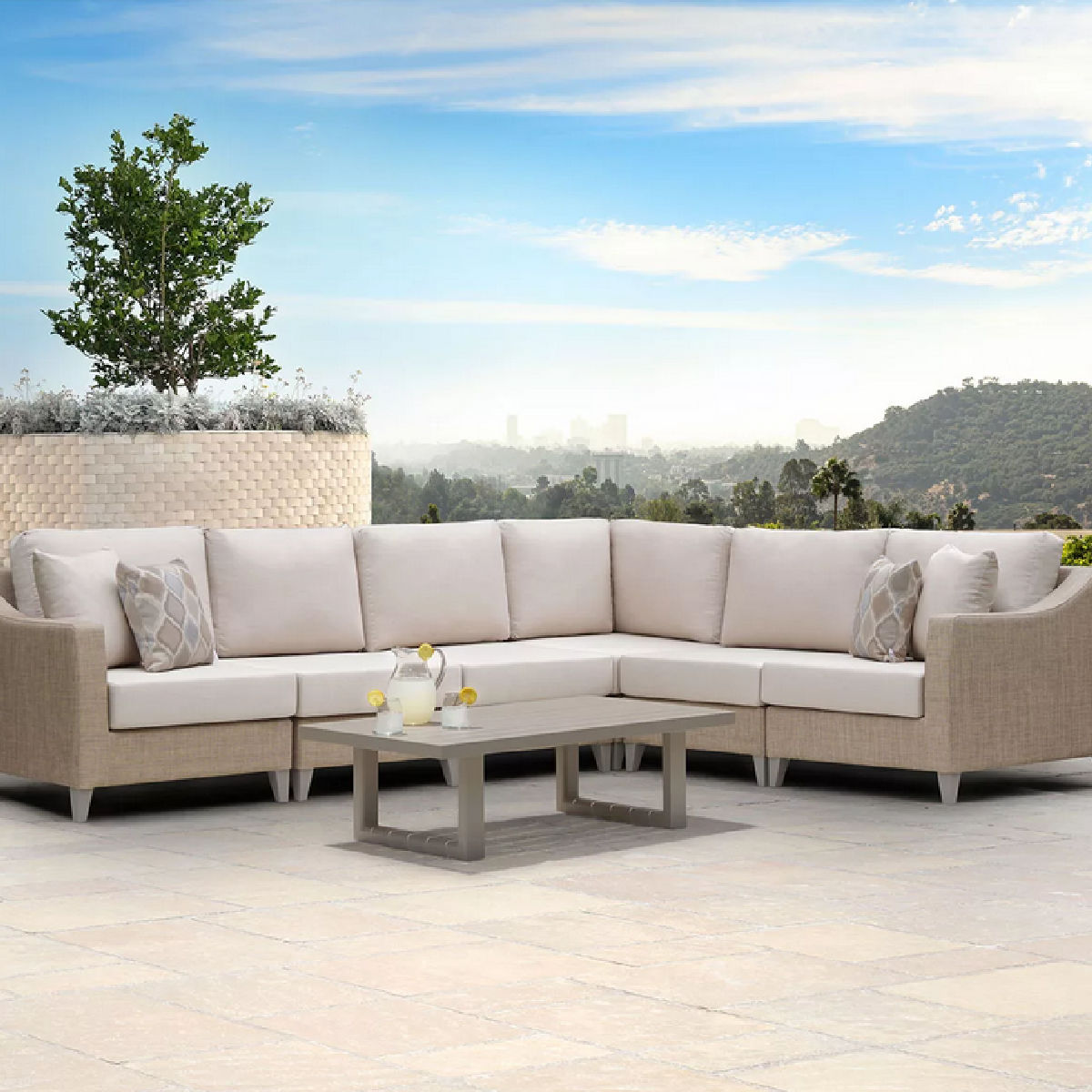 Abbyson Living Belleview 7-Piece Patio Sectional Sofa Set
