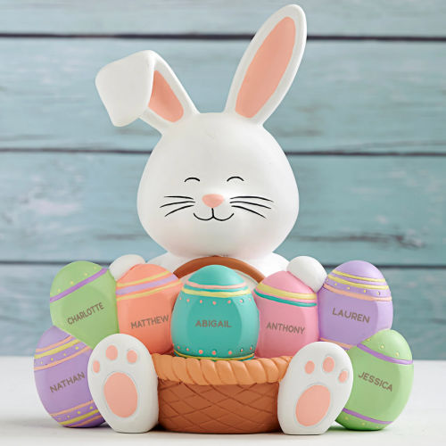 Personalized 3-D Resin Easter Bunny Shelf Sitter