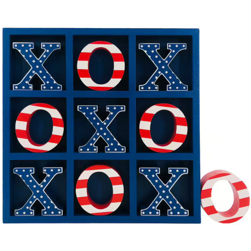 Ashland 10-Inch Patriotic Tic-Tac-Toe Tabletop Set