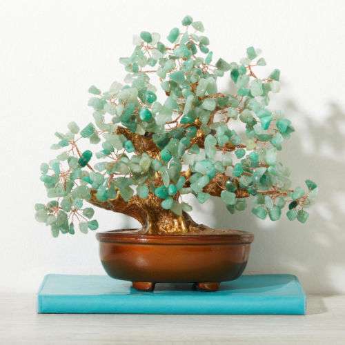 KALIFANO 8.25-Inch Gemstone Bonsai Tree of Life Sculpture