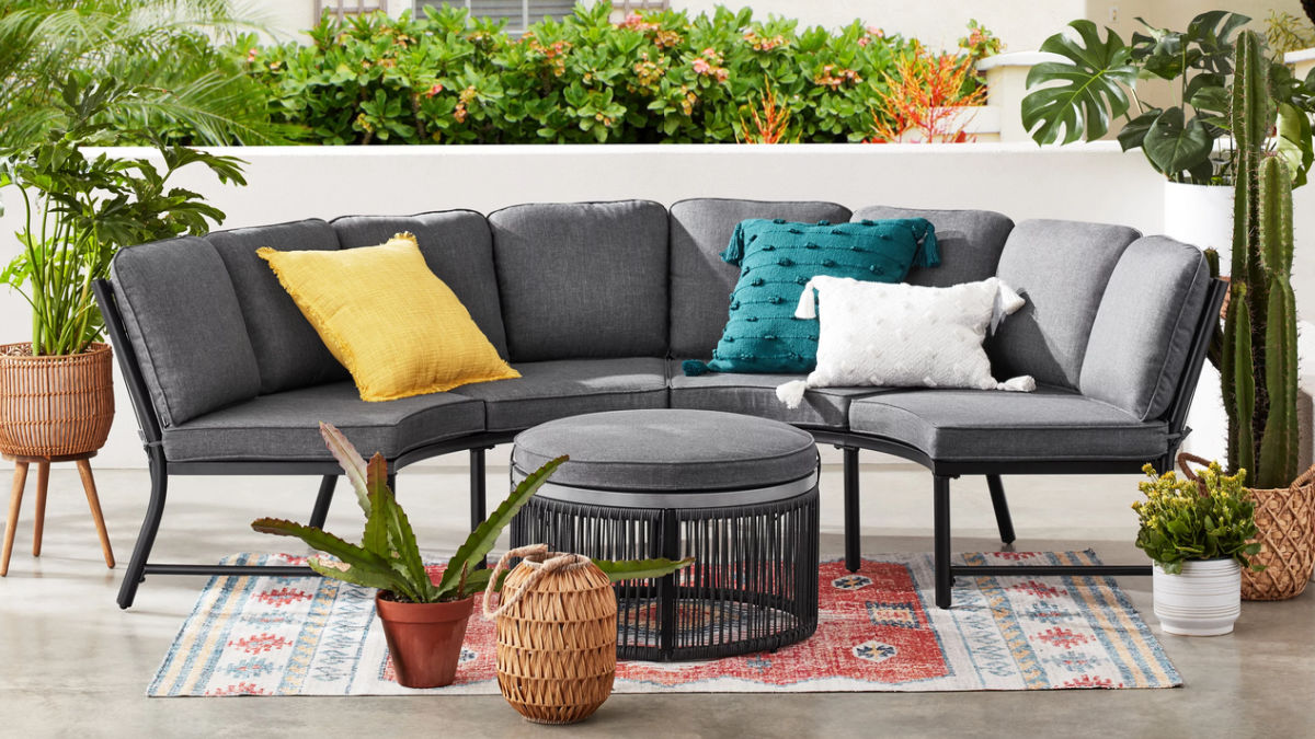 Mainstays Lawson Ridge 3-Piece Curved Patio Sectional Set