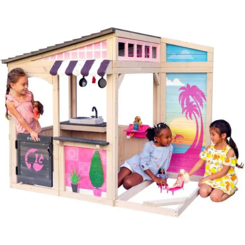 KidKraft Barbie Seaside Wooden Backyard Playhouse