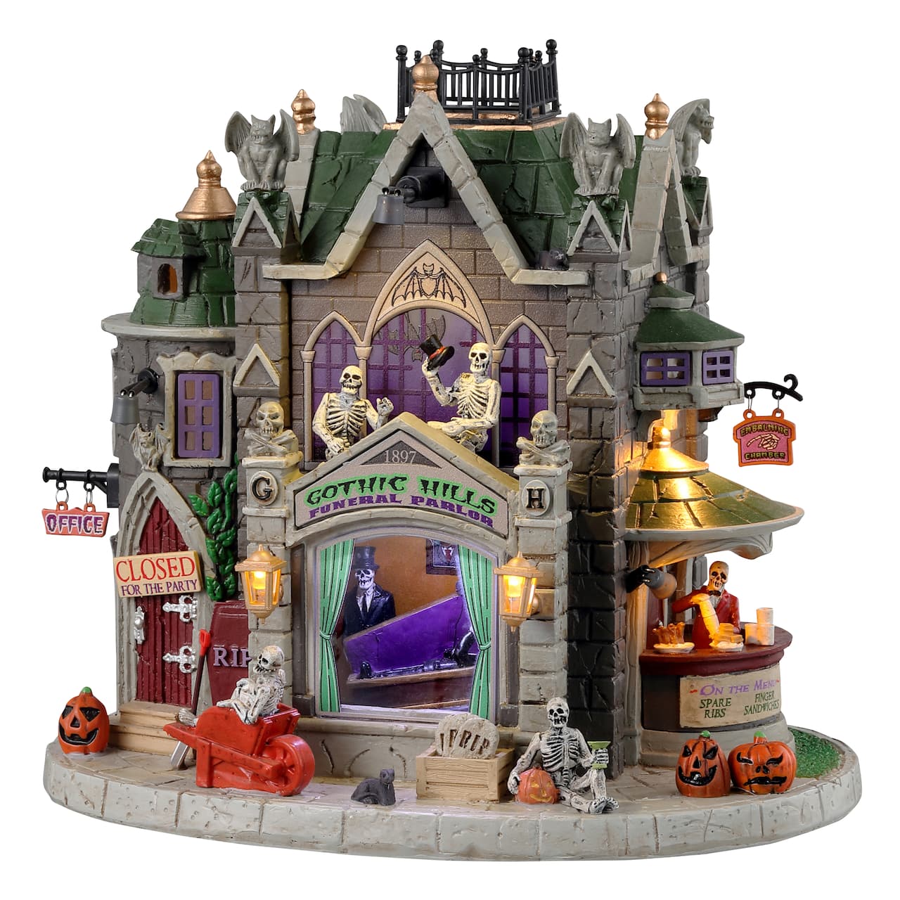 Lemax Spooky Town Gothic Hills Funeral Parlor
