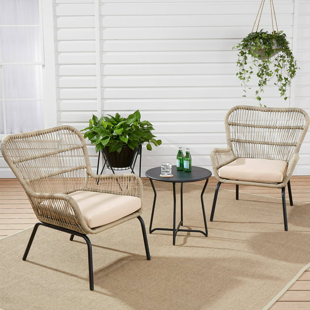 Mainstays Adina Bay 3-Piece Wicker Patio Chat Set