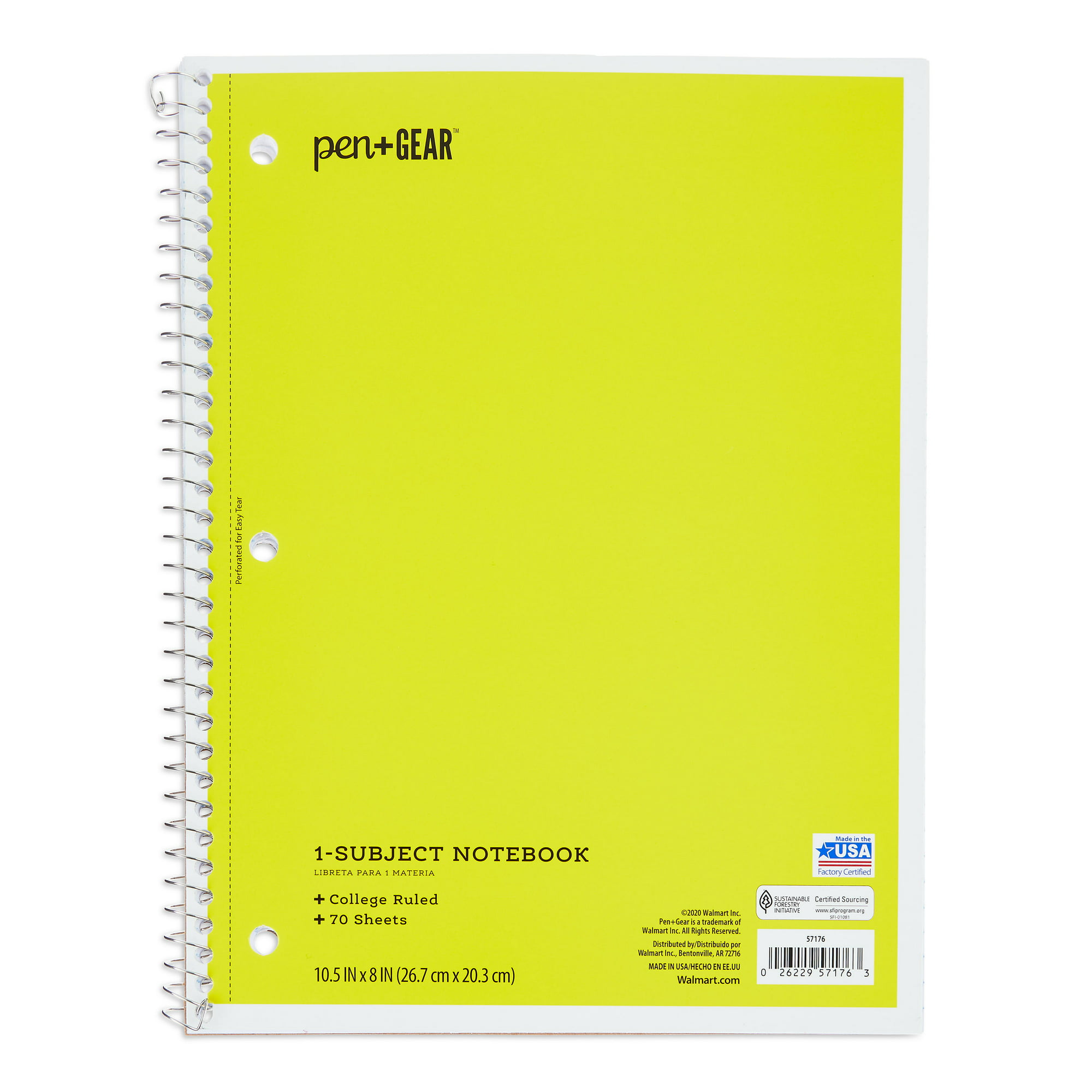 Pen+Gear College Rule 1-Subject Notebook
