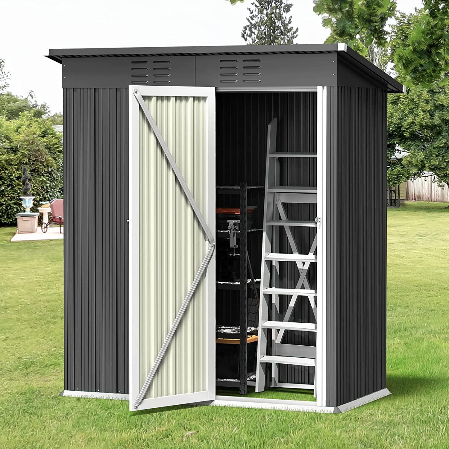 Aiho 5' x 3' Outdoor Storage Shed