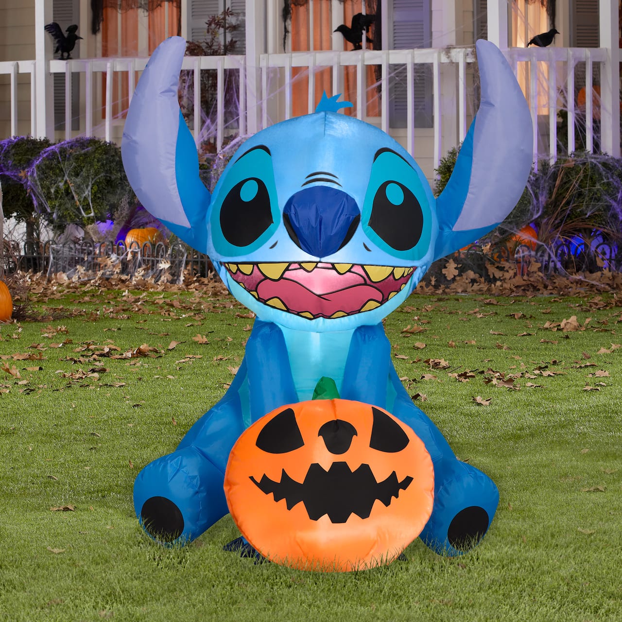 Airblown Stitch with Pumpkin Halloween Inflatable