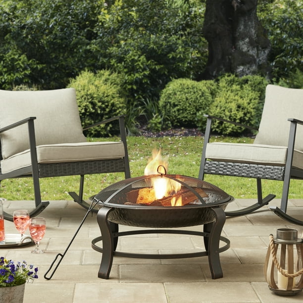 Mainstays Owen Park 28-Inch Round Wood Burning Fire Pit