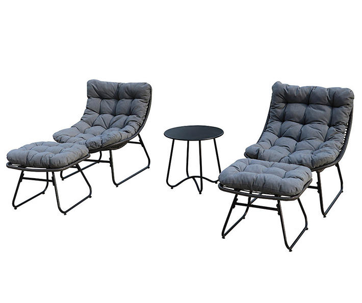 Nicole Miller Gray All-Weather Wicker 5-Piece Cushioned Patio Chat Set