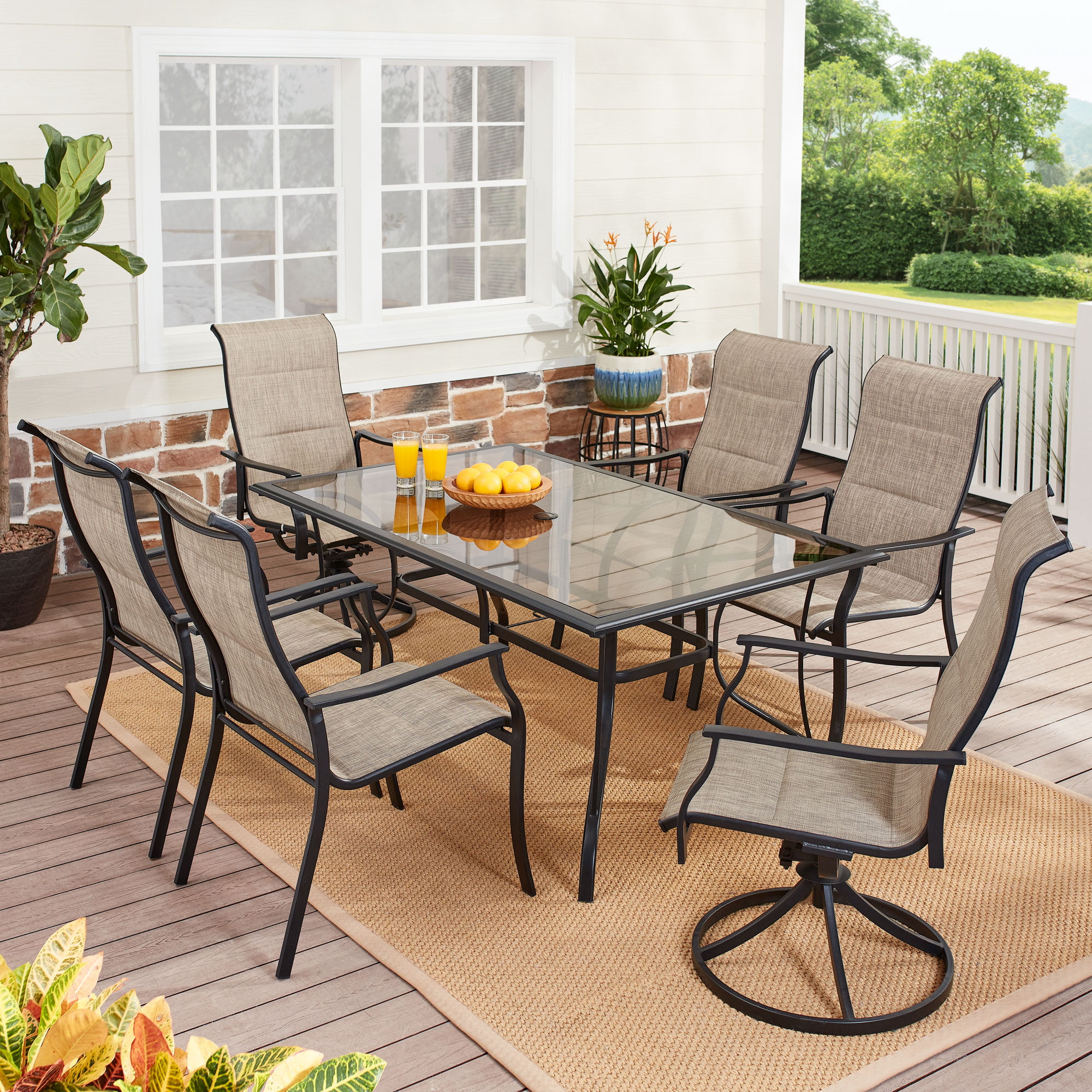 Mainstays Highland Knolls 7-Piece Outdoor Dining Set