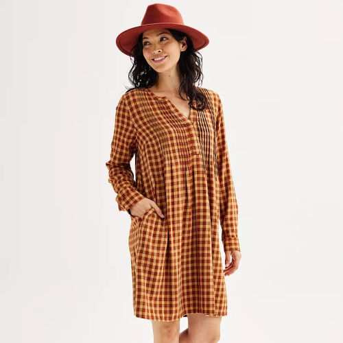 Sonoma Goods For Life Long Sleeve Pintuck Dress