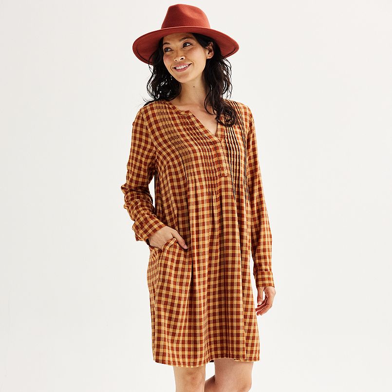 Sonoma Goods For Life Long Sleeve Pintuck Dress