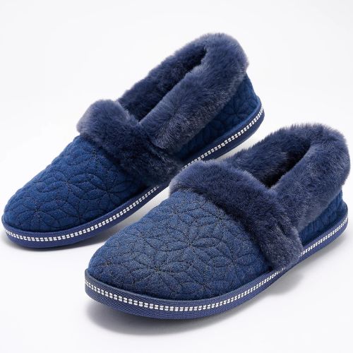 Skechers Bright Blossom Cozy Campfire Floral Quilted Slippers