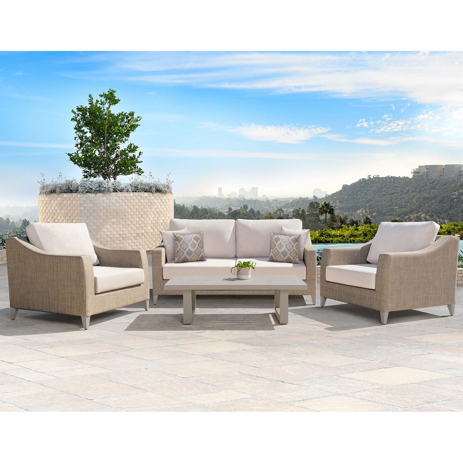 Abbyson Living Belleview 4-Piece Patio Conversation Set