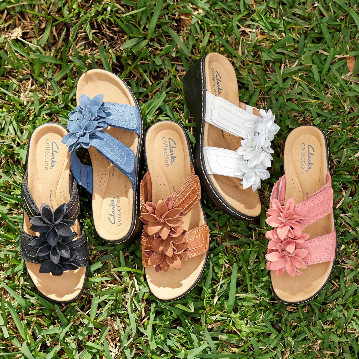 Clarks Collection Merliah Raelyn Leather Wedge Sandals
