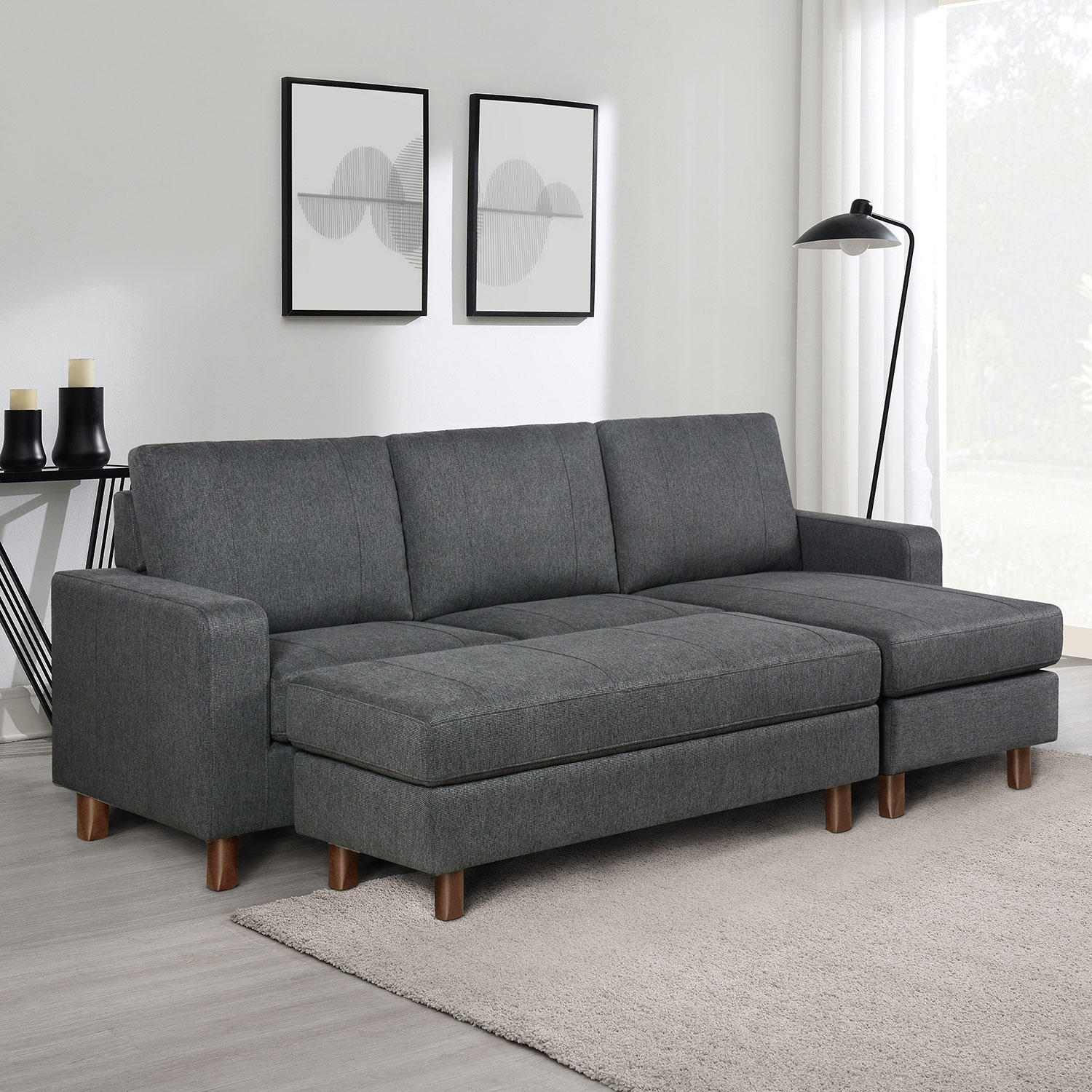 Abbyson Living Kristen Fabric Reversible Sectional