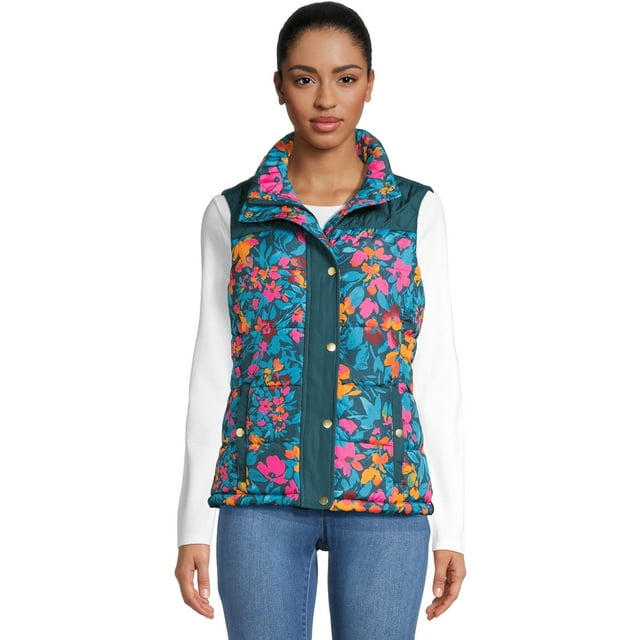 The Pioneer Woman Multi-Quilt Print Puffer Vest