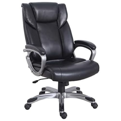 AmazonBasics High-Back Bonded Leather Executive Office Computer Desk Chair