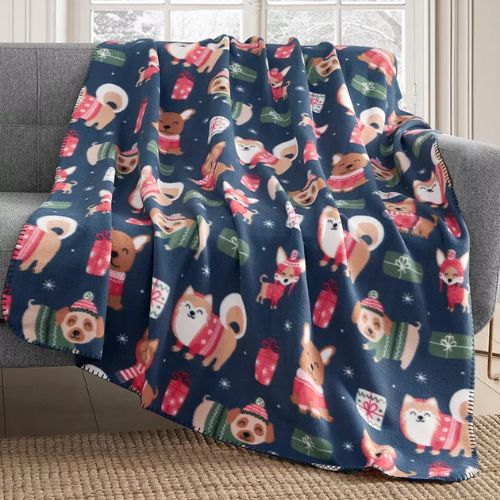 Birch Trail Holiday 50 x 60 Printed Fleece Throw Blanket