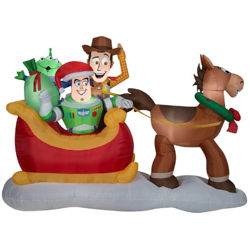 Gemmy Disney Toy Story Christmas Inflatable Sleigh Scene