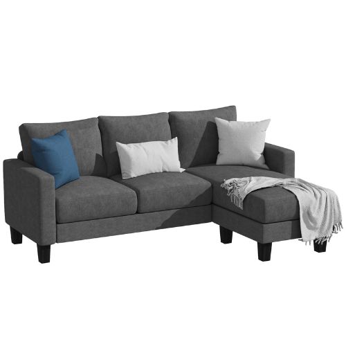 Homall Convertible L-Shaped Fabric Sectional Sofa Couch