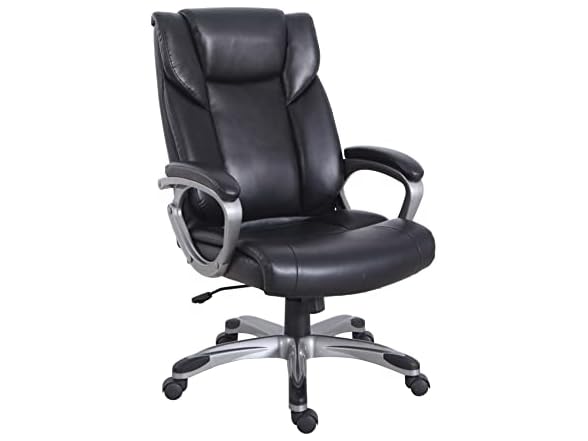 AmazonBasics High-Back Bonded Leather Executive Office Computer Desk Chair