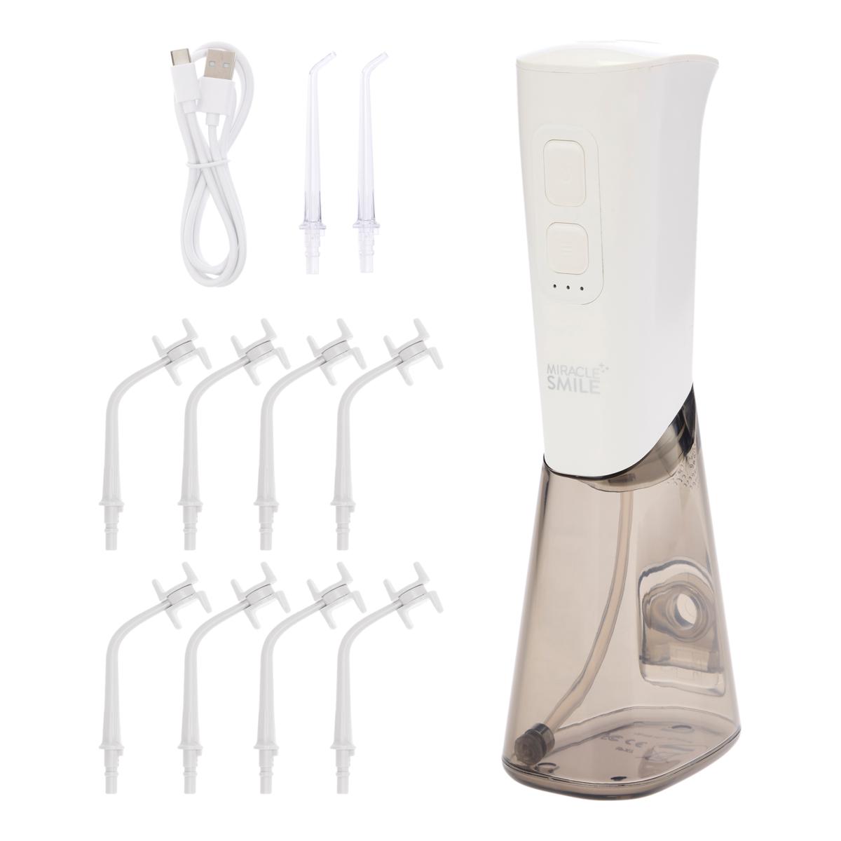 Miracle Smile Deluxe Pro Water Flosser with 10 Flossing Heads