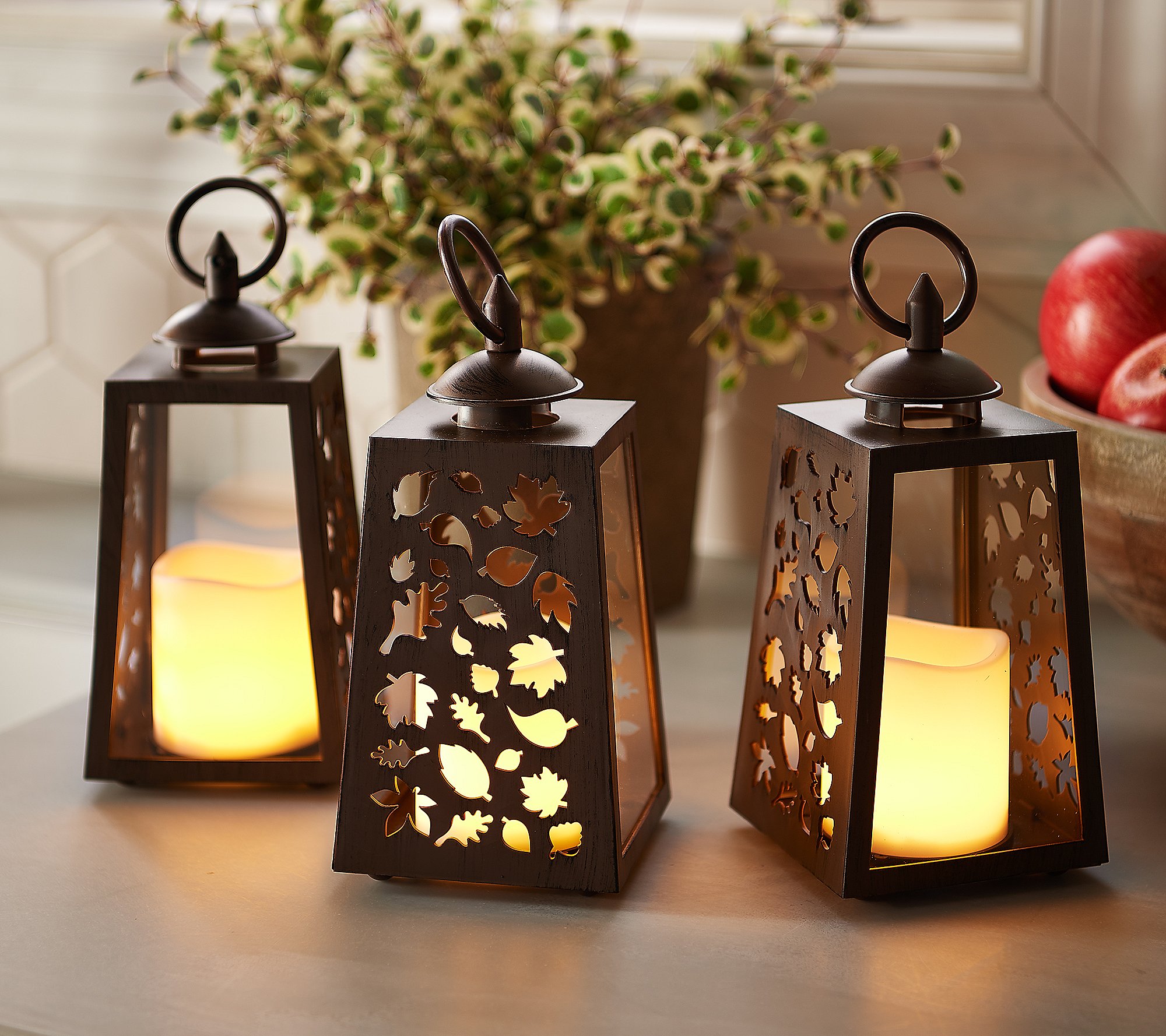 Candle Impressions Fall Leaves Lanterns