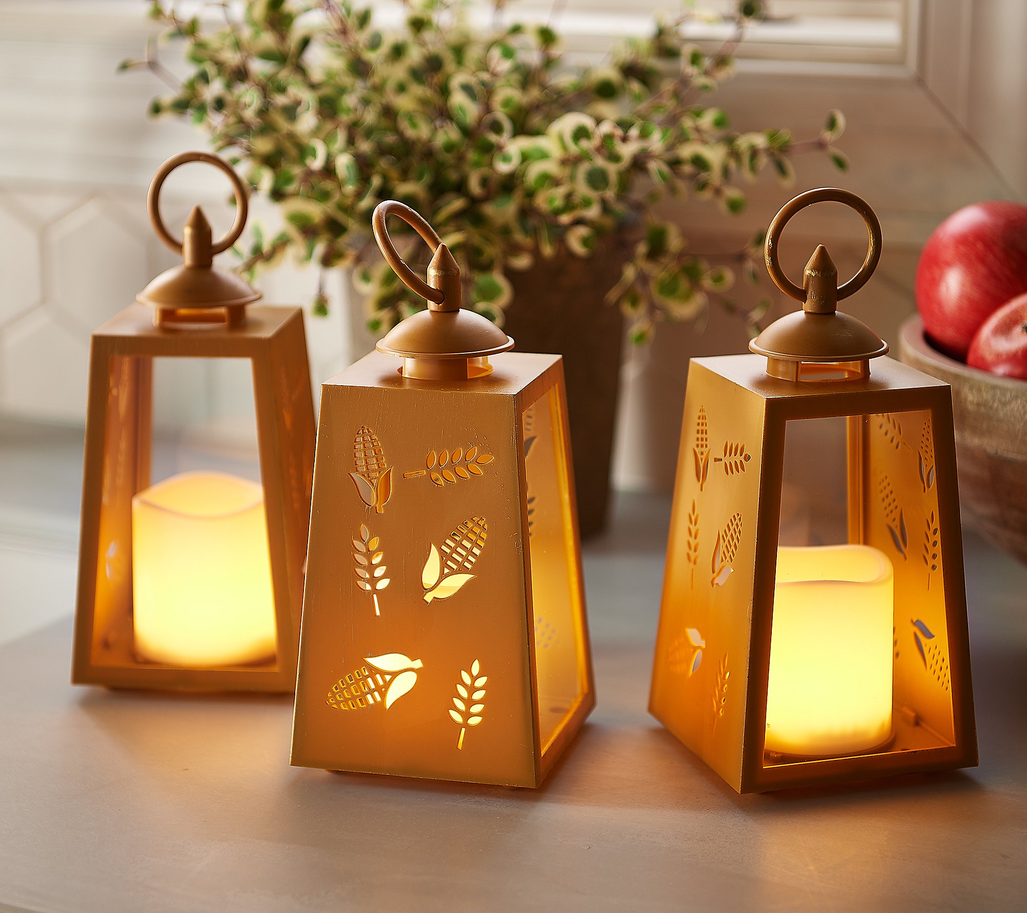 Candle Impressions Harvest Wheat Lanterns