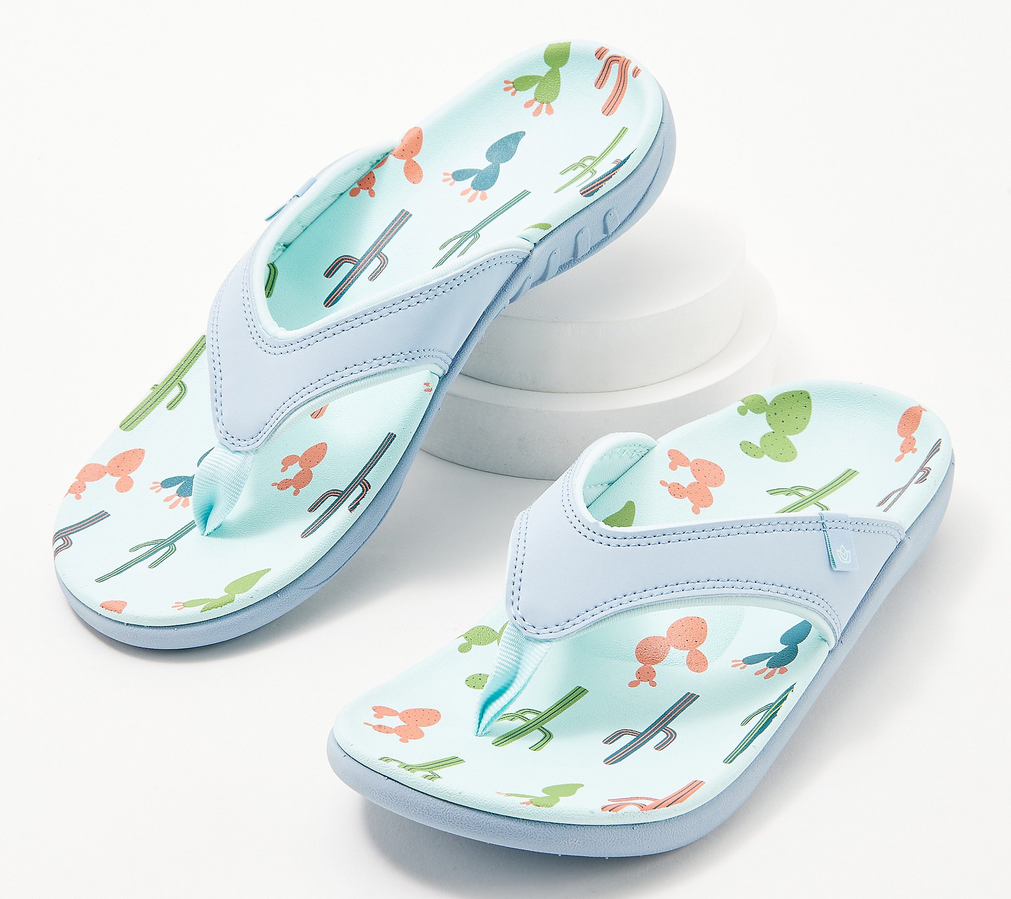 Spenco Yumi Wanderlust Orthotic Women's Thong Sandals (Light Blue)