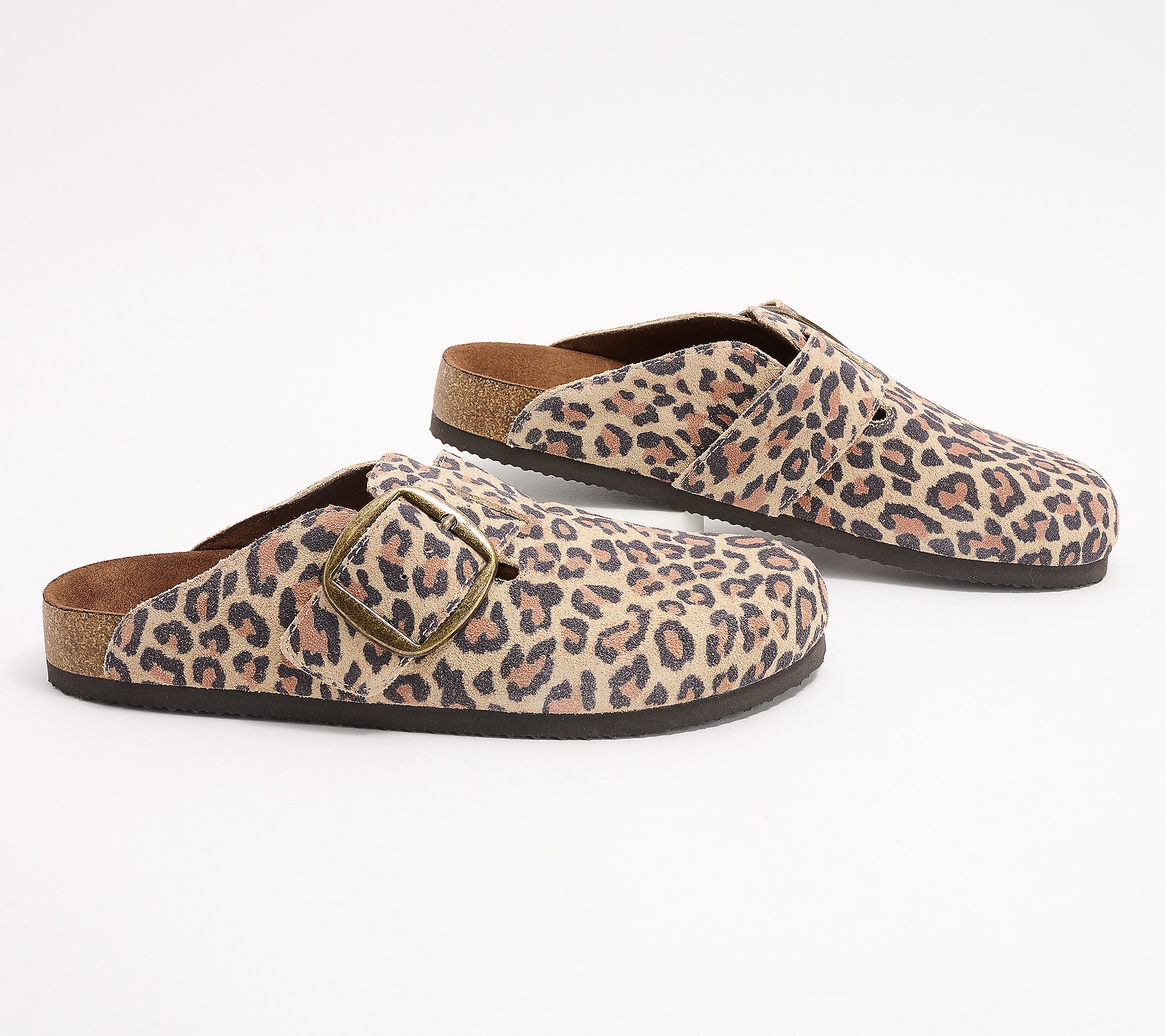White Mountain Big Easy Leather Buckle Clogs